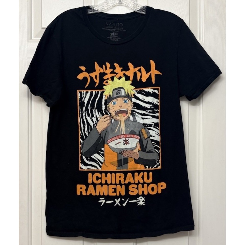 Naruto Shippuden Ichiraku Ramen Shop Shirt Mens Medium Black Anime Graphic Tee M